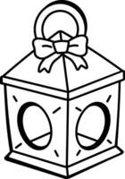 A hand drawn style icon of a decorative lantern vector