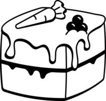 A hand drawn style icon of a carrot cake vector