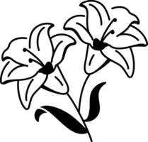 A hand drawn style icon of lily flowers vector