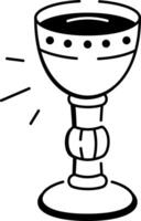 A doodle style icon of a holy grail vector