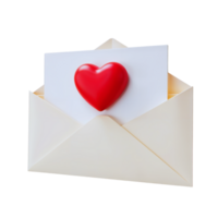 Heart-shaped symbol in open envelope with letter inside png