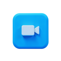 Blue square button with white camera icon representing features on a digital platform png