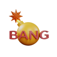 Explosive graphic design featuring a bomb and text png