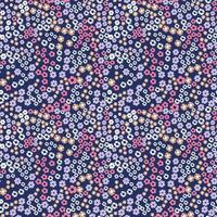 Seamless Vibrant Floral Pattern with Small Colorful Flowers on Dark Background vector