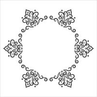Circle vintage ornament frame. Decorative border frame vector