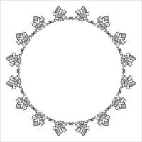 Circle ornament frame. Decorative border frame vector