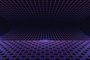 Retro futuristic background landscape. Sci-Fwi background with curve lines vector