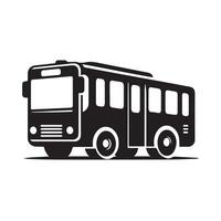 black silhouette of a bus against a white background. vector