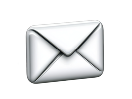 A shiny, metallic envelope icon representing communication and messaging. This conveys sense of modernity and digital interaction, perfect for illustrating email or messaging concepts png