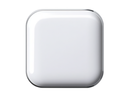 A sleek, glossy white square object with rounded edges, reflecting light elegantly. This minimalist design emphasizes simplicity and modern aesthetics, making it suitable for various settings png