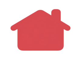 un' semplice rosso Casa icona con camino, che rappresentano casa e riparo. Questo grafico può evocare sentimenti di calore e sicurezza, fabbricazione esso ideale per vario design progetti png
