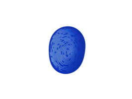 A vibrant blue fingerprint design with swirling lines creates unique and modern visual. This abstract representation symbolizes identity and individuality, evoking sense of creativity and innovation png