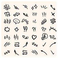 Simple doodle element hand drawing with doodle style drawing vector