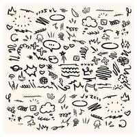 Hand Drawn Doodle Elements Set on White Background vector