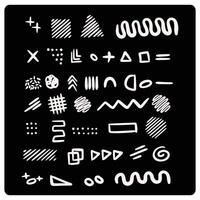 Simple sketch line style elements. Doodle cute ink pen line elements isolated on white background. vector