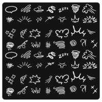 Hand drawn doodle sketch style on black background vector