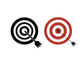 Realistic Two Different target and arrow icon. Goal achievement concept. illustration. vector