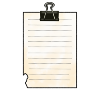 Blank Sheet of old Paper with Clip png