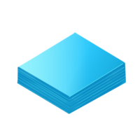 Illustration of a Stack of Blue Paper Sheets png
