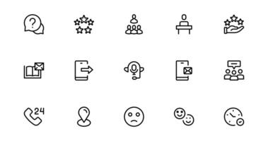 Support and Customer Service Tools Icon Set. Client Queries, and Assistance vector