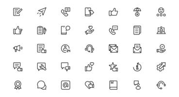 Support and Customer Service Tools Icon Set. Effective Icons for Service Support, Helpdesk Management, Client Queries, vector