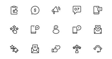 Support and Customer Service Tools Icon Set. Effective Icons for Service Support, Helpdesk Management, Client Queries, and helpdesk vector