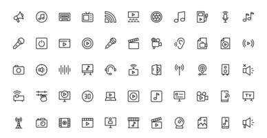 Explore Our Audio Icons Collection for Creative Projects. This Set Features Multimedia, Sound, and Symbols Design. vector