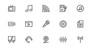 Our Audio Icons This Set Features Multimedia, Sound, and Symbols Perfect for UI and Web Design. vector
