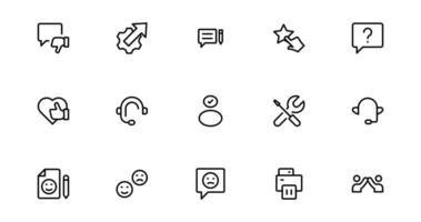 Support and Customer Service Tools Icons Set. Effective Icons for Service Support, Helpdesk Management, and Assistance vector
