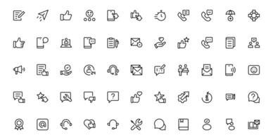 Support and Customer Service Tools Icon Set. Effective Icons for Service Support, Client Queries, and Assistance vector