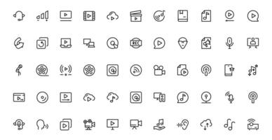 Explore Our Audio Icons Collection for Creative Projects. This Set Features Multimedia, Sound, and Symbols Perfect for UI and Web Design. vector