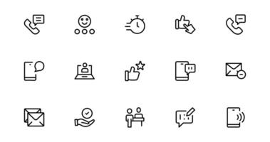 Support and Customer Service Tools Icon Set. Effective Icons for new Client Queries, and Assistance vector