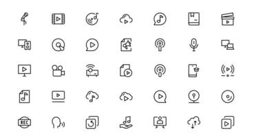 Explore Our Audio Icons Collection for Creative Projects. This Set Features Multimedia, Sound, and Symbols Perfect for UI vector