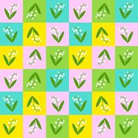 Seamless pattern spring lily of the valley. vector