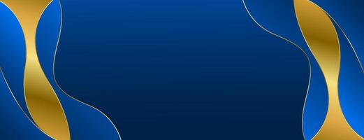 Modern blue and gold abstract banner background vector