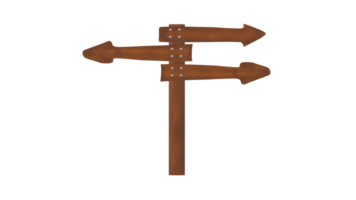 a wooden signpost with arrows pointing in different directions png