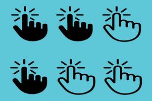 A series of stylized hand icons, each depicting a finger pressing or selecting vector