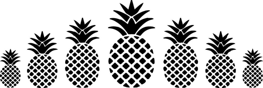 un estilizado formación de meticulosamente arreglado piña, evocando verano vibraciones y exótico Fruta imágenes. vector