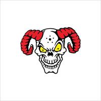 Illustration of a horned skull on a white background vector