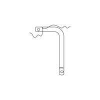 one line art L key Tool illustration. line art, one continuous line, simple, hand drawn and sketch style. for icons, symbols, signs or logos vector