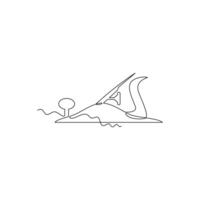 one line art Plane Tool illustration. line art, one continuous line, simple, hand drawn and sketch style. for icons, symbols, signs or logos vector