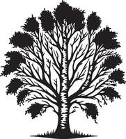 The unique black and white silhouette of a tree for you vector