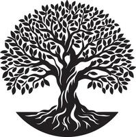 The unique an illustration of a tree with roots vector