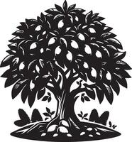 The unique an illustration of a tree with fruit on it vector