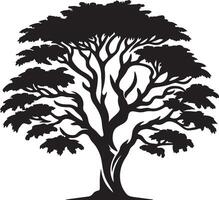 a black and white silhouette of a tree for you vector