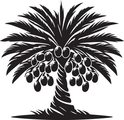 Palm tree icon black and white tropical design for you