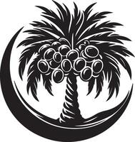 a palm tree with fruit in the middle of it for you vector