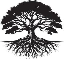 an image of a tree with roots vector