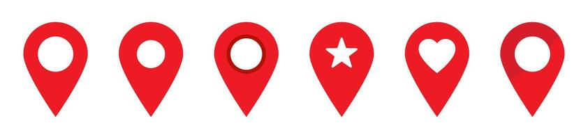 Maps pin. Red location map icons. vector