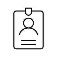 Badge line icon. ID card icon. Pass icon, passport document line icon vector